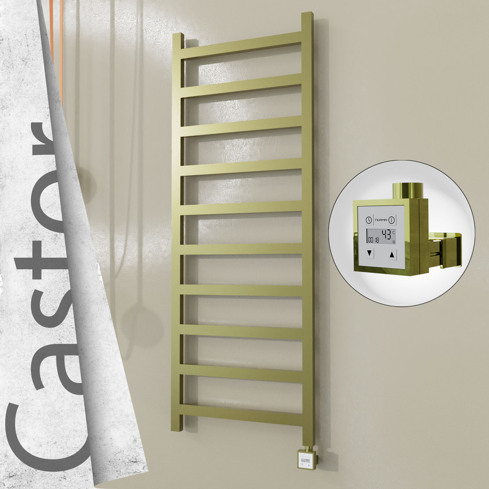 Castor Elektrikli Paslanmaz Çelik Havlupan 600x1620 Satine Altın (KTX3 Termostat) 600W - 1