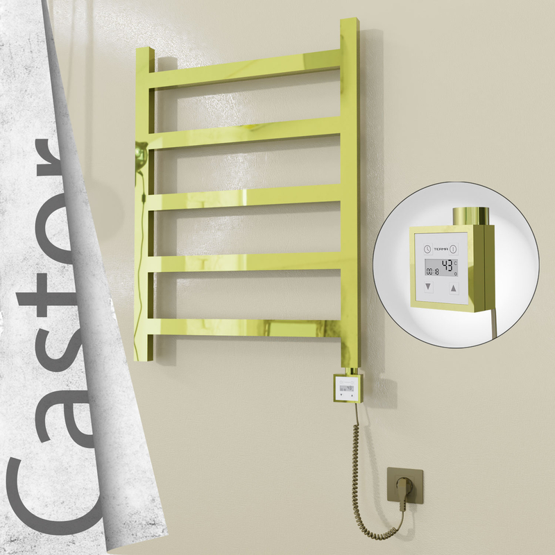 Castor Elektrikli Paslanmaz Çelik Havlupan 600x820 Altın (KTX3 Termostat) 200W Spiral Kablolu