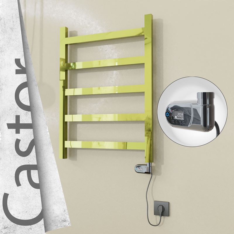 Castor Elektrikli Paslanmaz Çelik Havlupan 600x820 Altın (Thesis Termostat) 200W