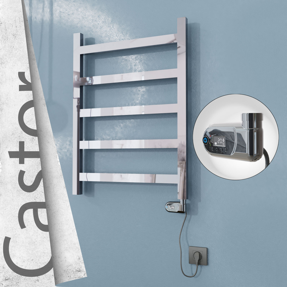 Castor Elektrikli Paslanmaz Çelik Havlupan 600x820 Ayna Polisaj (Thesis Termostat) 200W - 1
