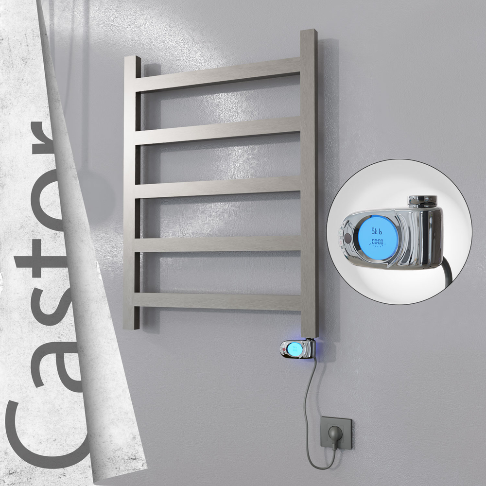 Castor Elektrikli Paslanmaz Çelik Havlupan 600x820 Satin Polisaj (Musa Termostat) 200W - 1