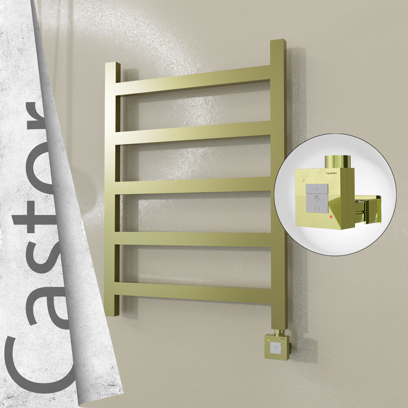 Castor Elektrikli Paslanmaz Çelik Havlupan 600x820 Satine Altın (KTX1 Termostat) 200W