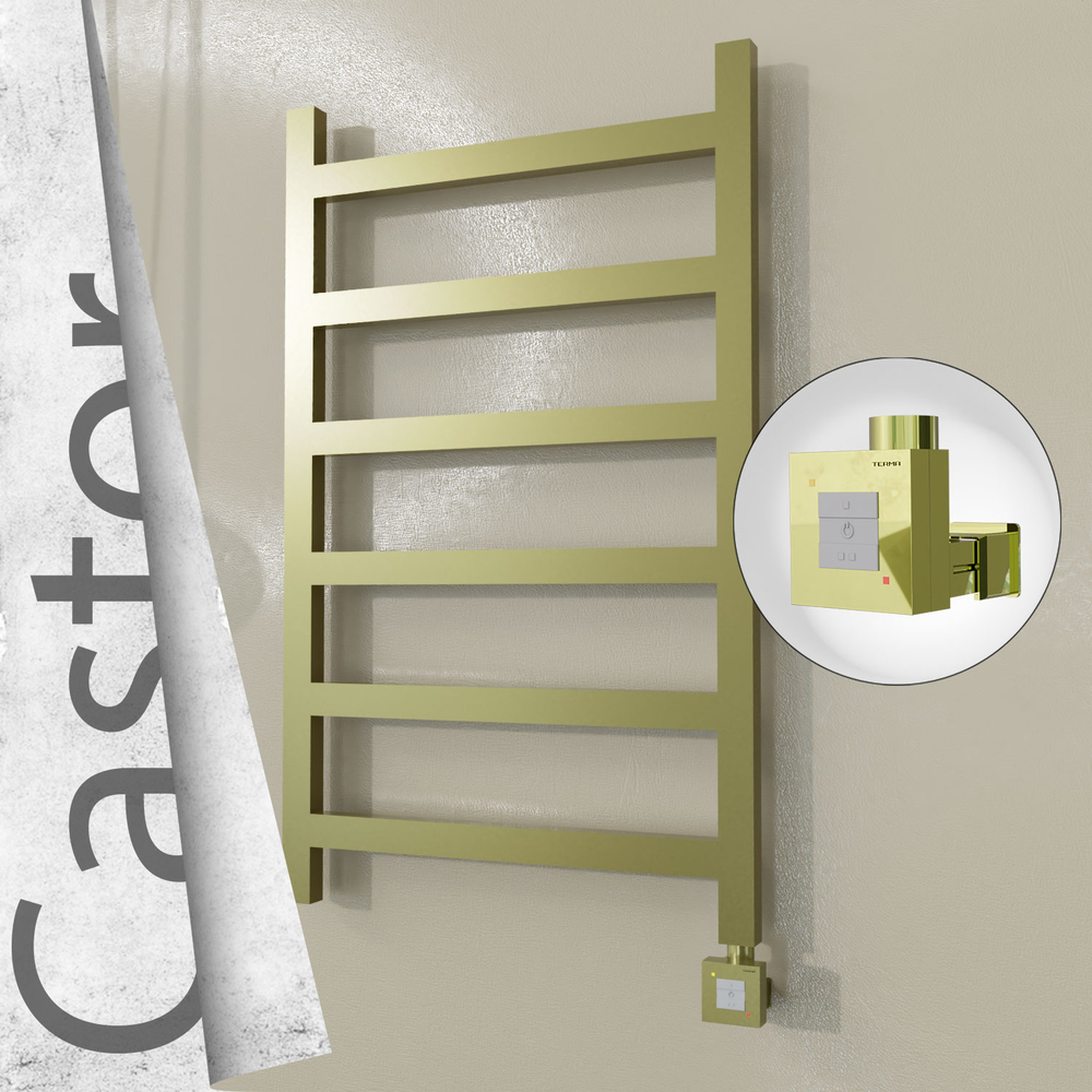 Castor Elektrikli Paslanmaz Çelik Havlupan 600x980 Satine Altın (KTX1 Termostat) 300W - 1