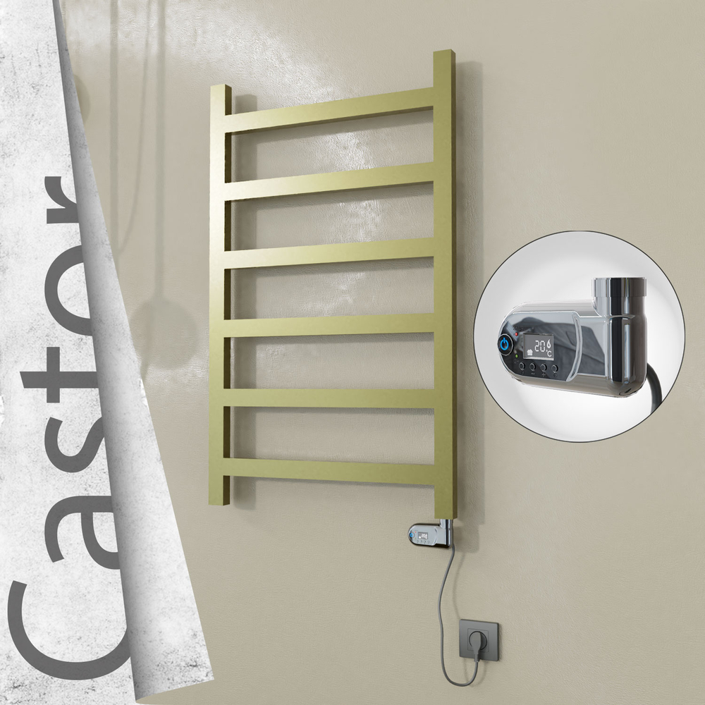 Castor Elektrikli Paslanmaz Çelik Havlupan 600x980 Satine Altın (Thesis Termostat) 300W - 1