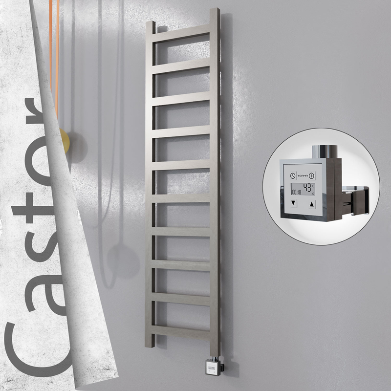 Castor Sèche-serviettes Électrique en Inox 400x1620 Poli Satiné (KTX3 Thermostat) 300W 