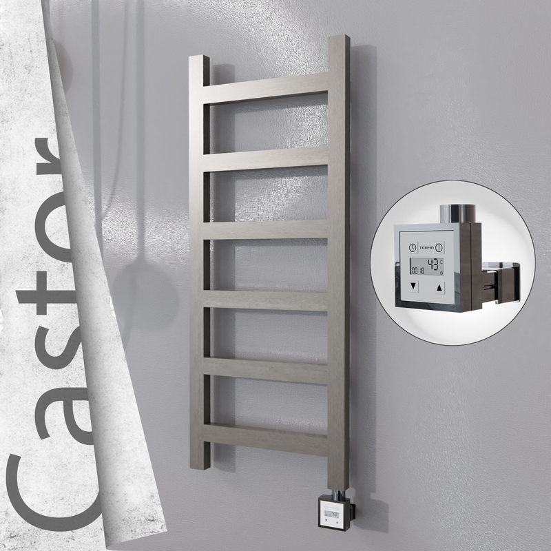 Castor Sèche-serviettes Électrique en Inox 400x980 Poli Satiné (KTX3 Thermostat) 200W 
