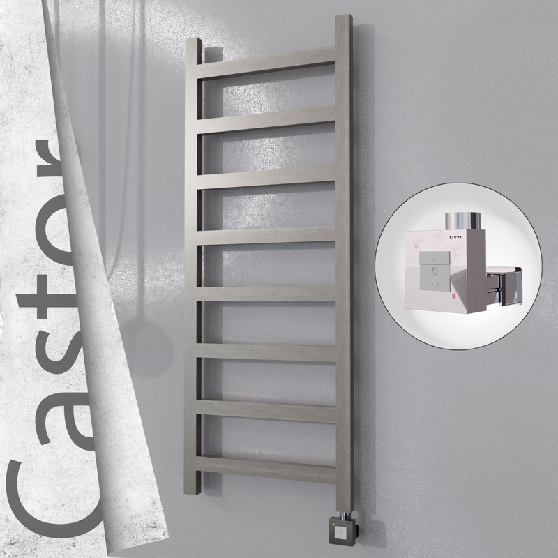 Castor Sèche-serviettes Électrique en Inox 500x1300 Poli Satiné (KTX1 Thermostat) 300W 