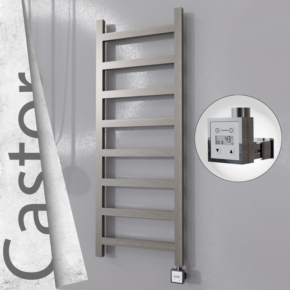Castor Sèche-serviettes Électrique en Inox 500x1300 Poli Satiné (KTX3 Thermostat) 300W - 1