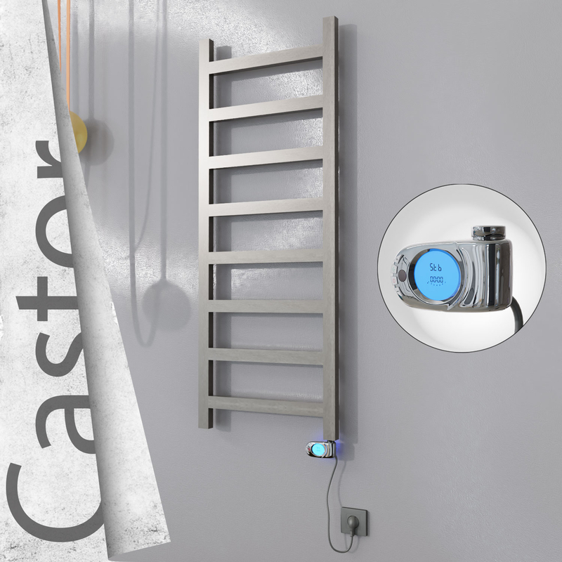 Castor Sèche-serviettes Électrique en Inox 500x1300 Poli Satiné (Musa Thermostat) 300W 