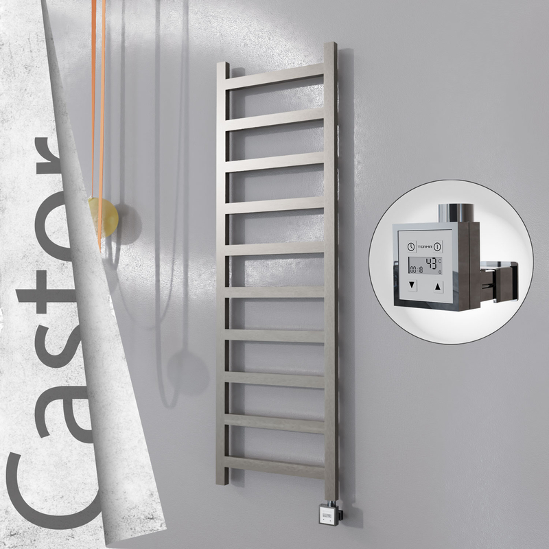 Castor Sèche-serviettes Électrique en Inox 500x1620 Poli Satiné (KTX3 Thermostat) 300W 