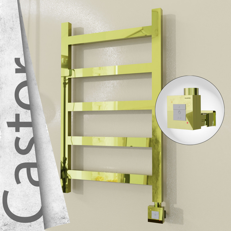 Castor Sèche-serviettes Électrique en Inox 500x820 Doré (KTX1 Thermostat) 200W 