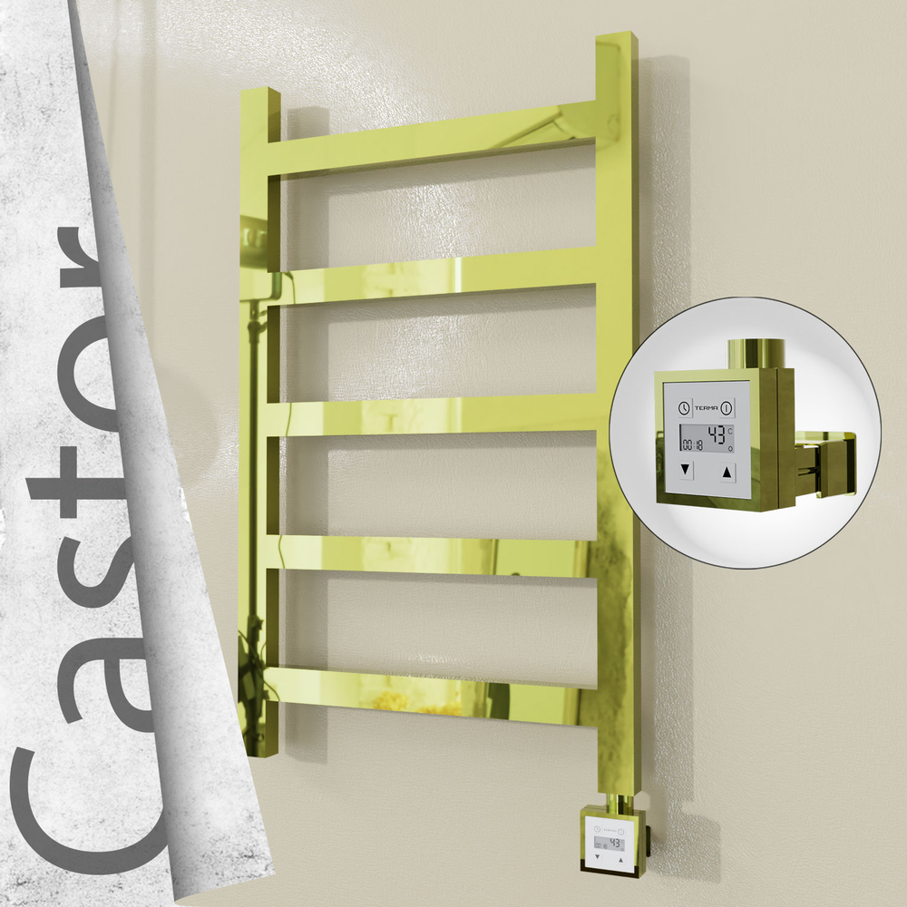 Castor Sèche-serviettes Électrique en Inox 500x820 Doré (KTX3 Thermostat) 200W - 1