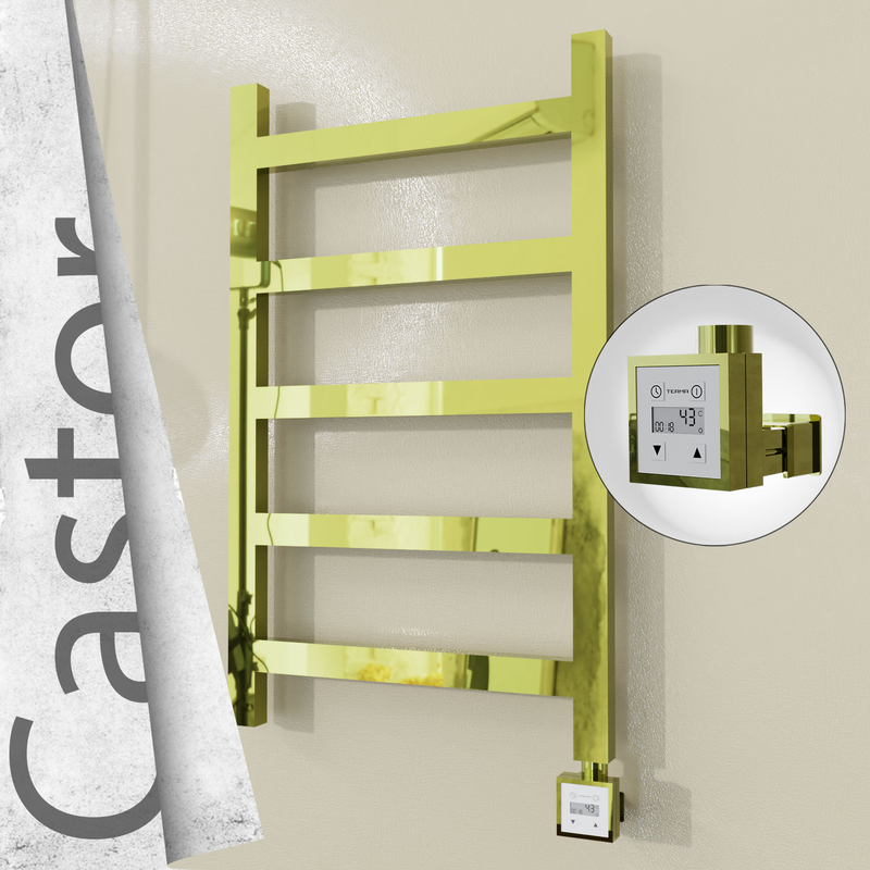 Castor Sèche-serviettes Électrique en Inox 500x820 Doré (KTX3 Thermostat) 200W 