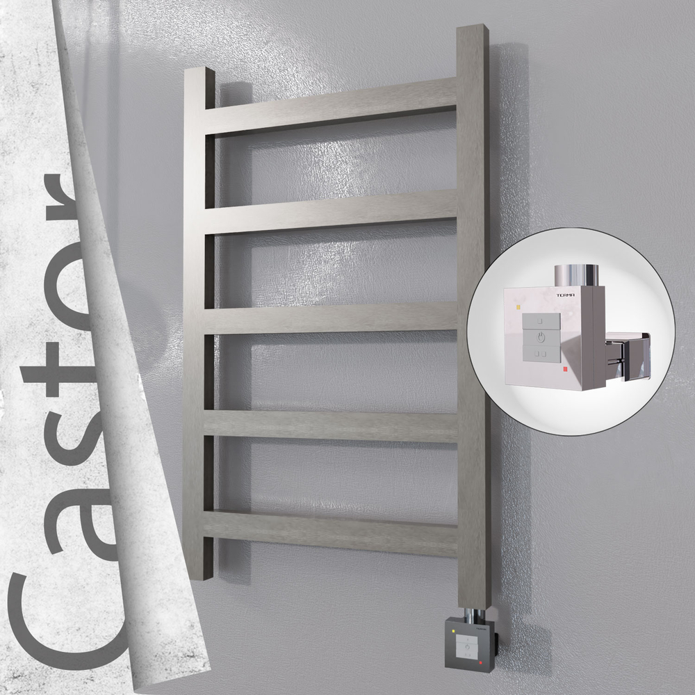 Castor Sèche-serviettes Électrique en Inox 500x820 Poli Satiné (KTX1 Thermostat) 200W - 1