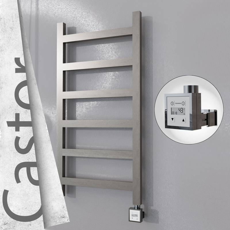 Castor Sèche-serviettes Électrique en Inox 500x980 Poli Satiné (KTX3 Thermostat) 300W 