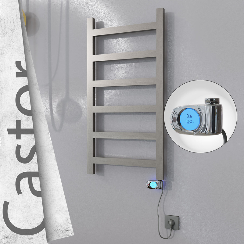 Castor Sèche-serviettes Électrique en Inox 500x980 Poli Satiné (Musa Thermostat) 300W 