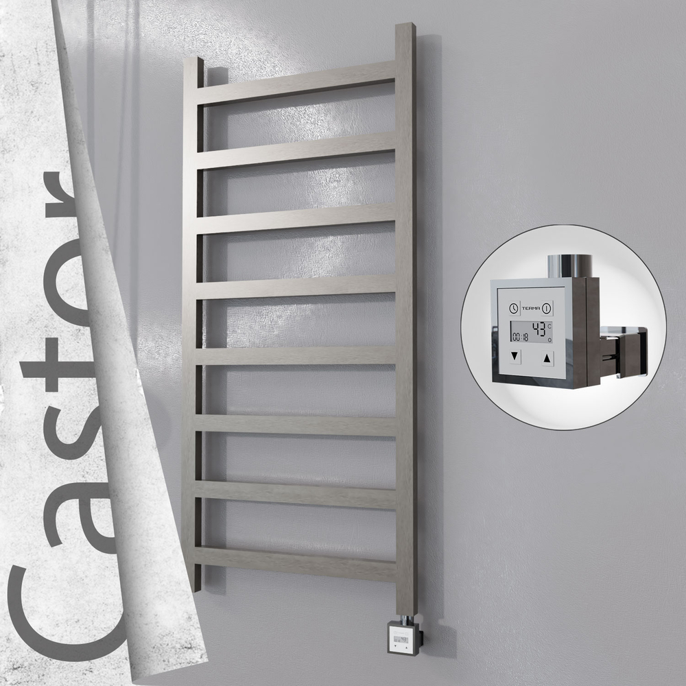 Castor Sèche-serviettes Électrique en Inox 600x1300 Poli Satiné (KTX3 Thermostat) 300W - 1