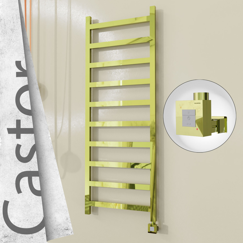 Castor Sèche-serviettes Électrique en Inox 600x1620 Doré (KTX1 Thermostat) 600W 