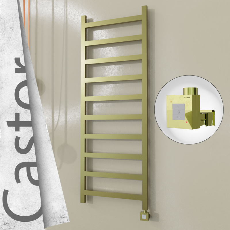 Castor Sèche-serviettes Électrique en Inox 600x1620 Doré Satiné (KTX1 Thermostat) 600W 