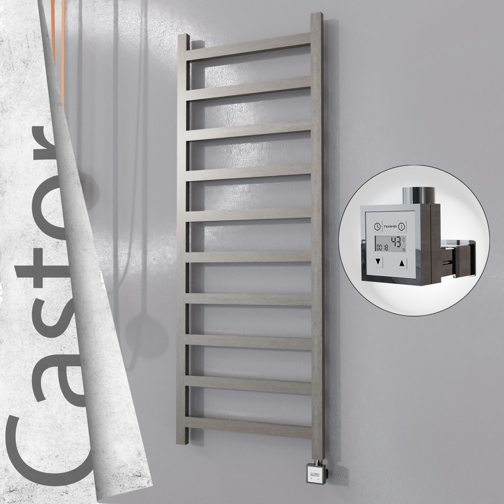 Castor Sèche-serviettes Électrique en Inox 600x1620 Poli Satiné (KTX3 Thermostat) 600W - 1