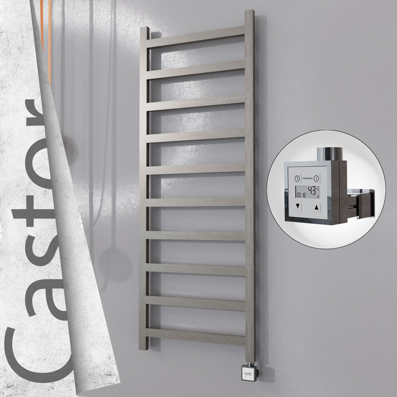 Castor Sèche-serviettes Électrique en Inox 600x1620 Poli Satiné (KTX3 Thermostat) 600W 