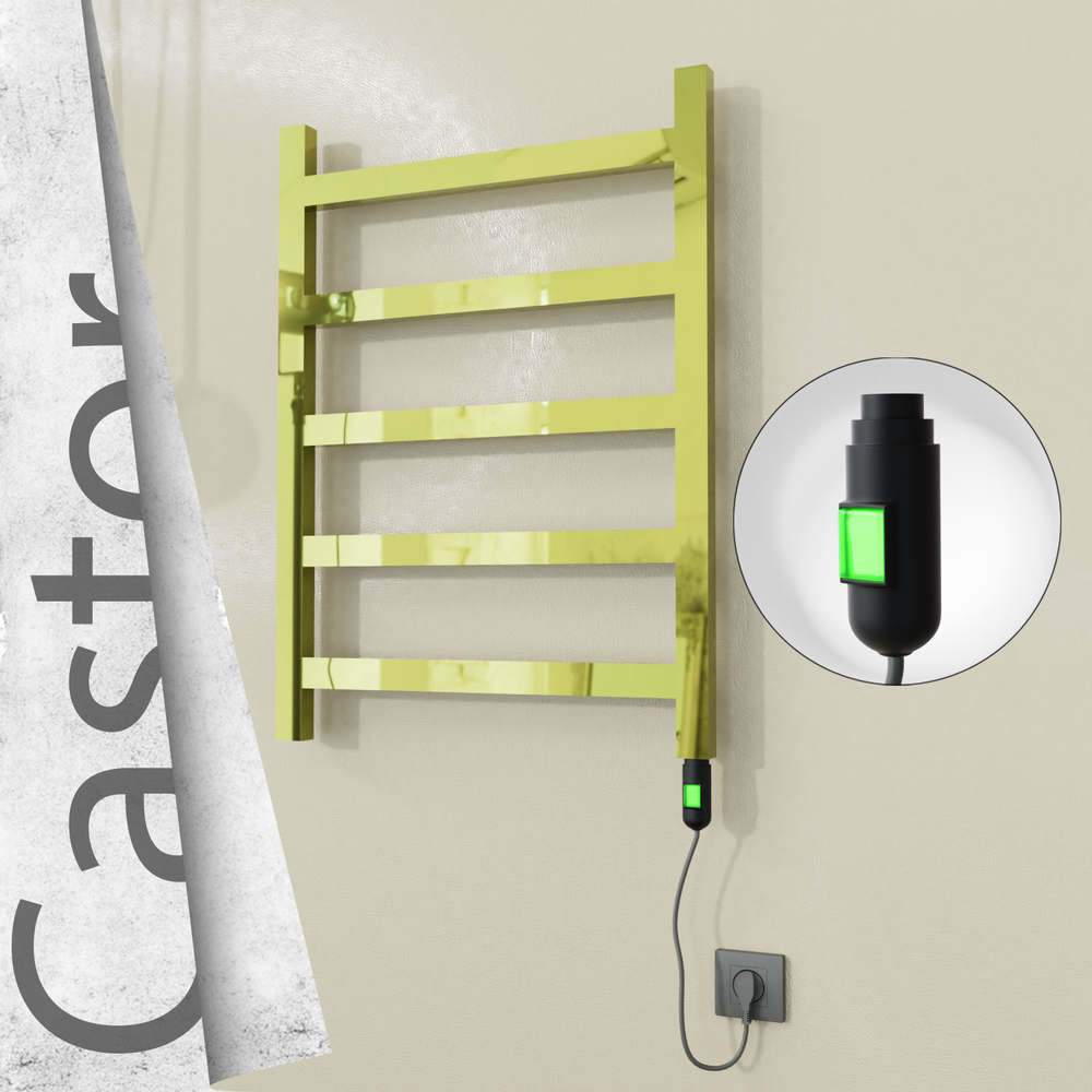 Castor Sèche-serviettes Électrique en Inox 600x820 Doré (Interrupteur Marche/Arrêt) 200W - 1