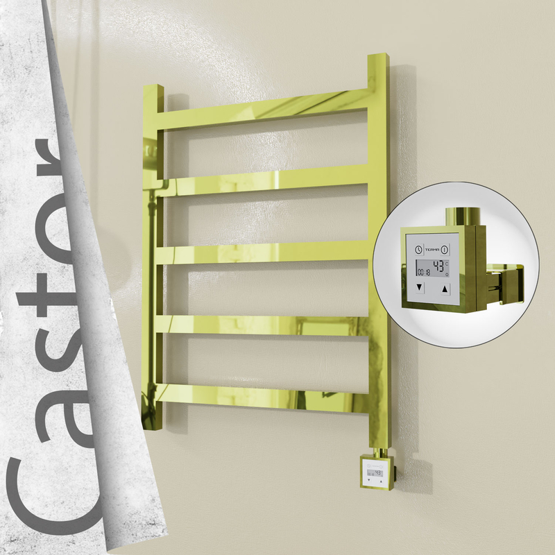 Castor Sèche-serviettes Électrique en Inox 600x820 Doré (KTX3 Thermostat) 200W 