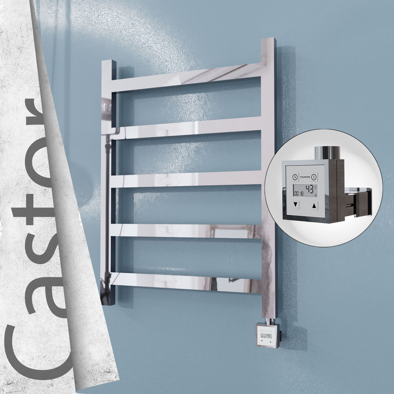 Castor Sèche-serviettes Électrique en Inox 600x820 Poli Miroir (KTX3 Thermostat) 200W 