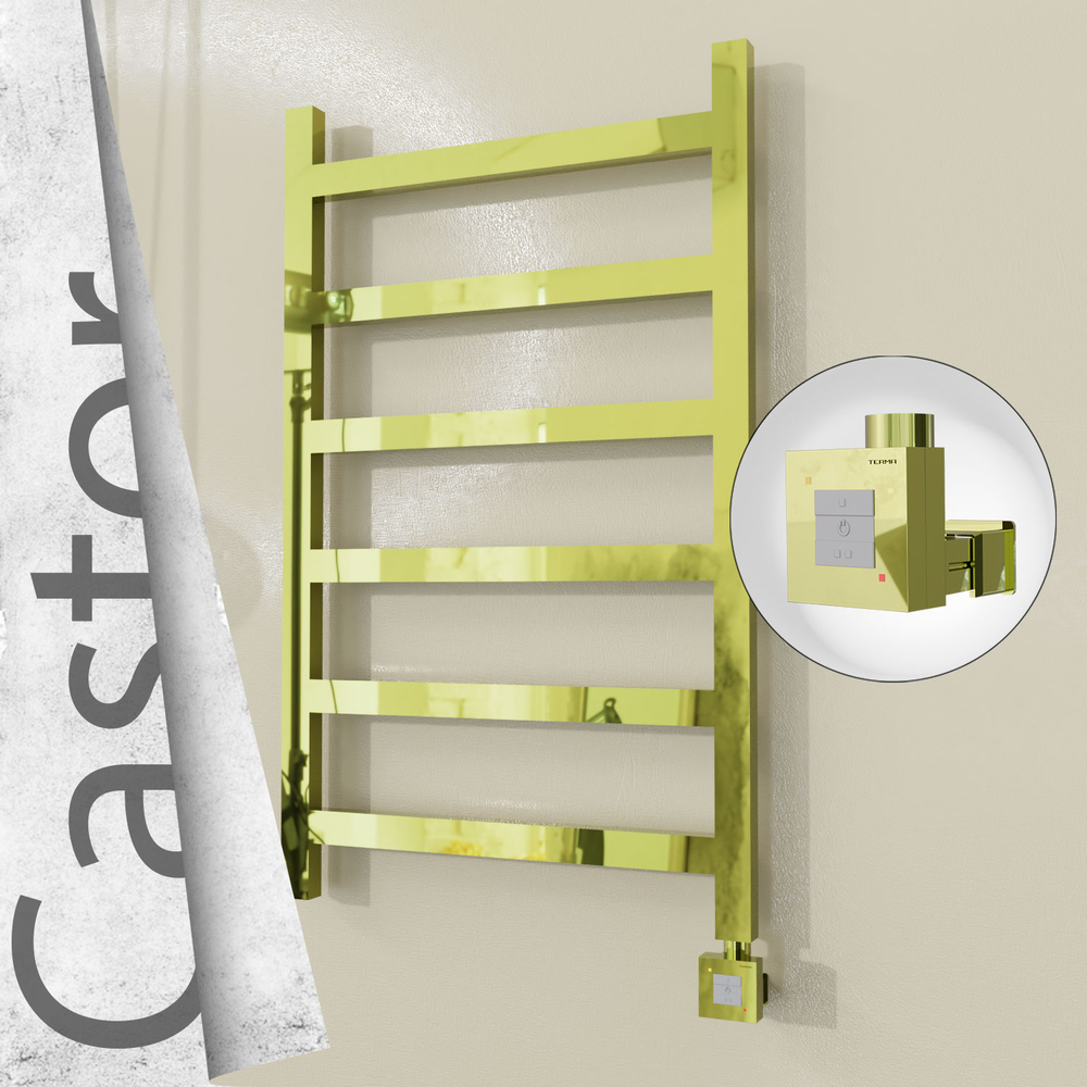 Castor Sèche-serviettes Électrique en Inox 600x980 Doré (KTX1 Thermostat) 300W - 1