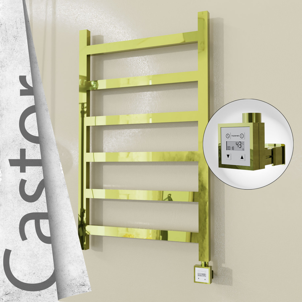 Castor Sèche-serviettes Électrique en Inox 600x980 Doré (KTX3 Thermostat) 300W - 1