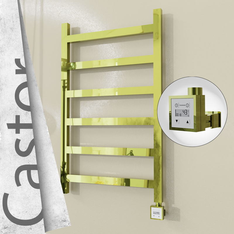 Castor Sèche-serviettes Électrique en Inox 600x980 Doré (KTX3 Thermostat) 300W
