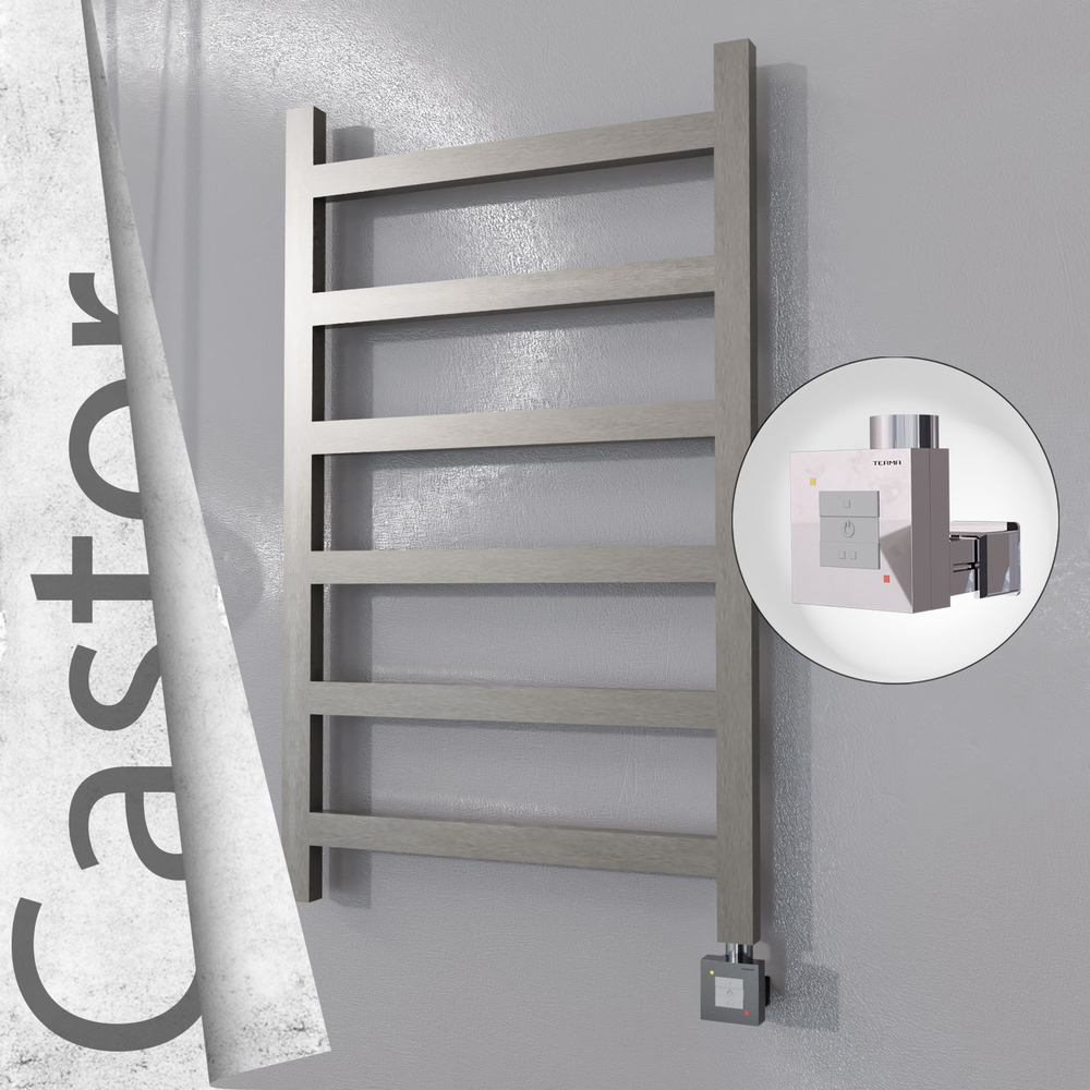 Castor Sèche-serviettes Électrique en Inox 600x980 Poli Satiné (KTX1 Thermostat) 300W - 1