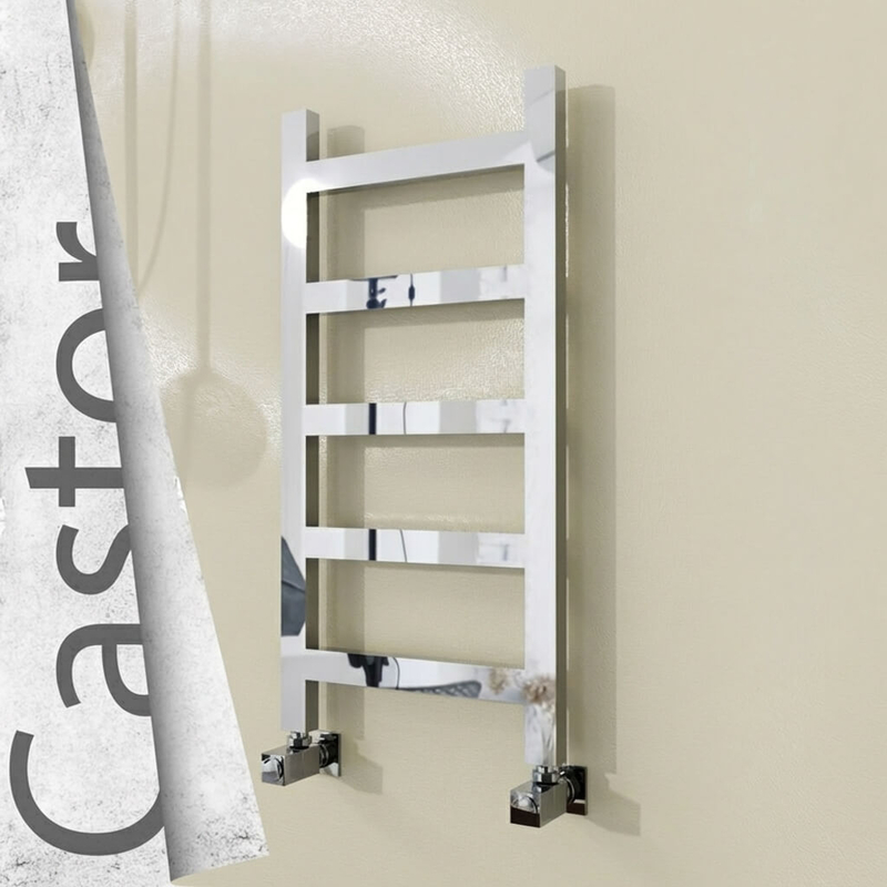 Castor Stainless Steel Towel Rail 400x820 Mirror Polished 
