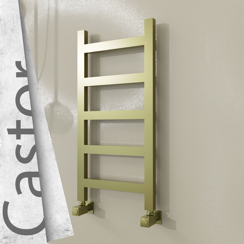 Castor Stainless Steel Towel Rail 400x820 Satin Gold 