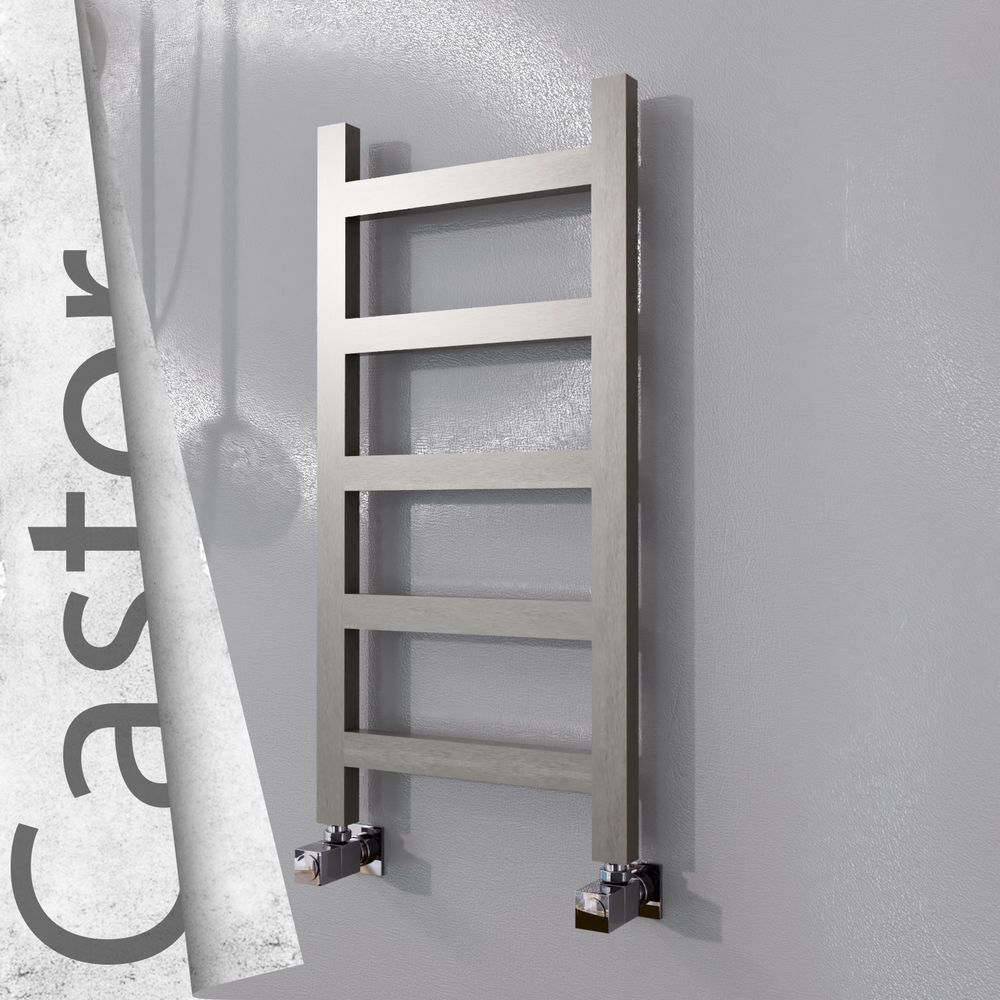 Castor Stainless Steel Towel Rail 400x820 Satin Polished - 1