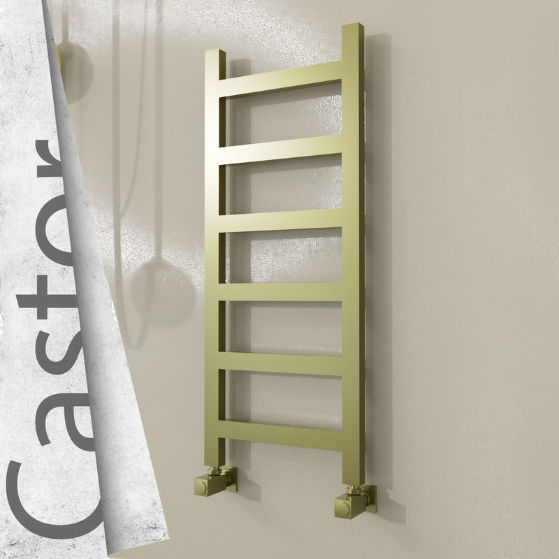 Castor Stainless Steel Towel Rail 400x980 Satin Gold 