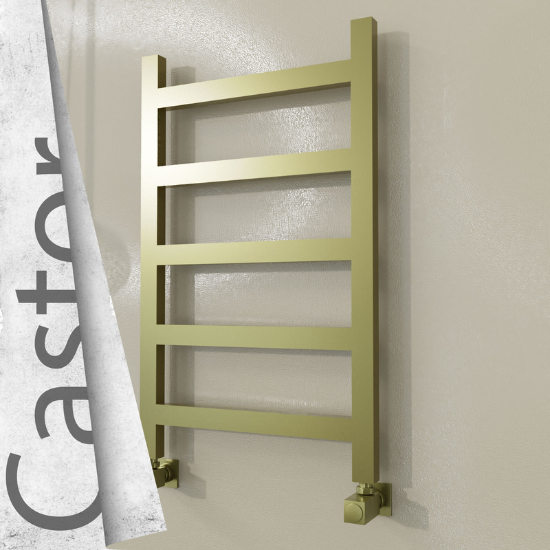 Castor Stainless Steel Towel Rail 500x820 Satin Gold 