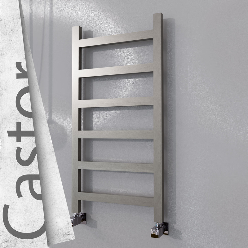 Castor Stainless Steel Towel Rail 500x980 Satin Polished 