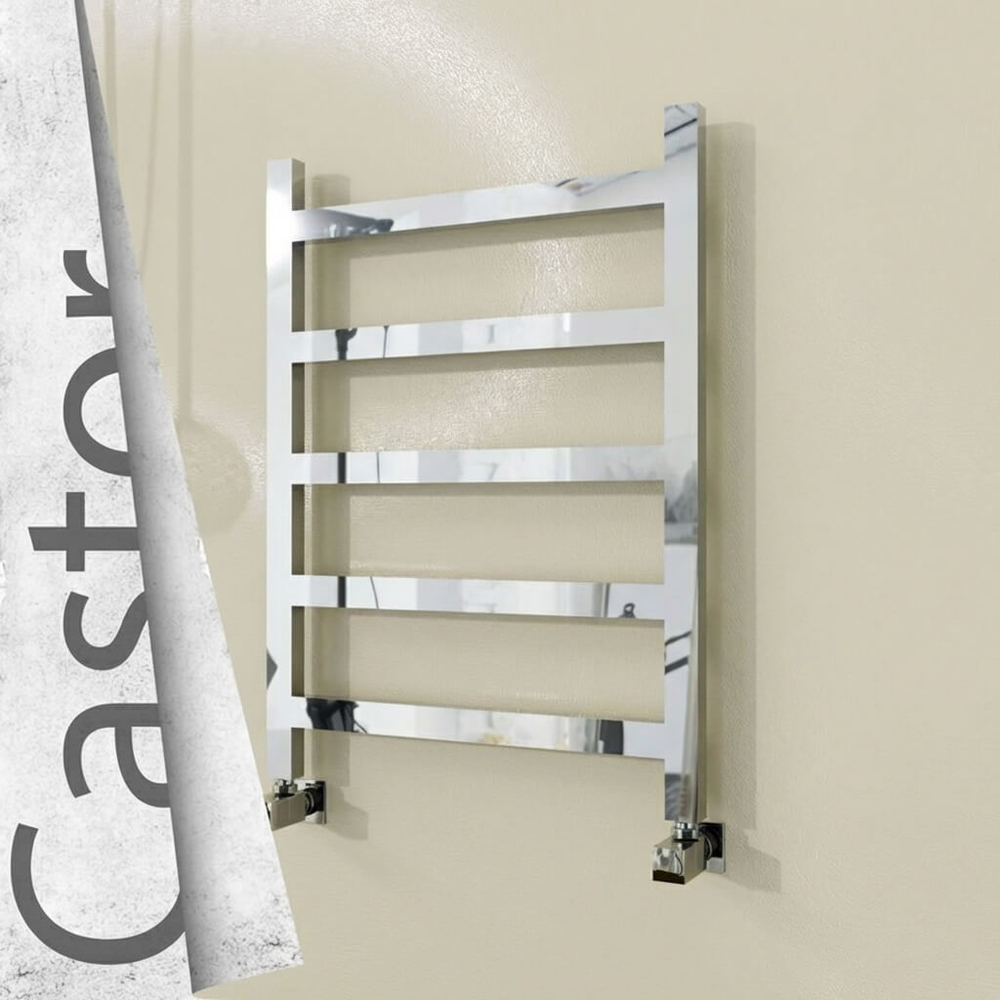 Castor Stainless Steel Towel Rail 600x820 Mirror Polished - 1