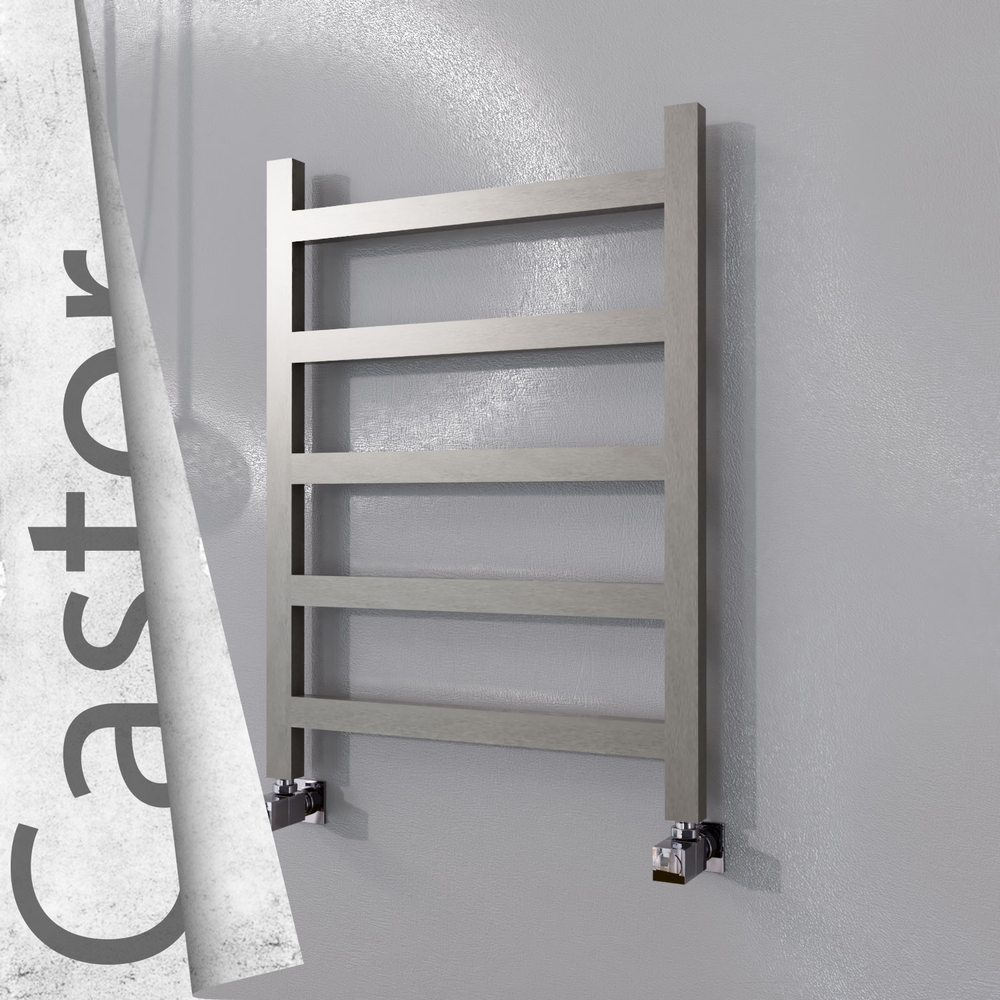 Castor Stainless Steel Towel Rail 600x820 Satin Polished - 1