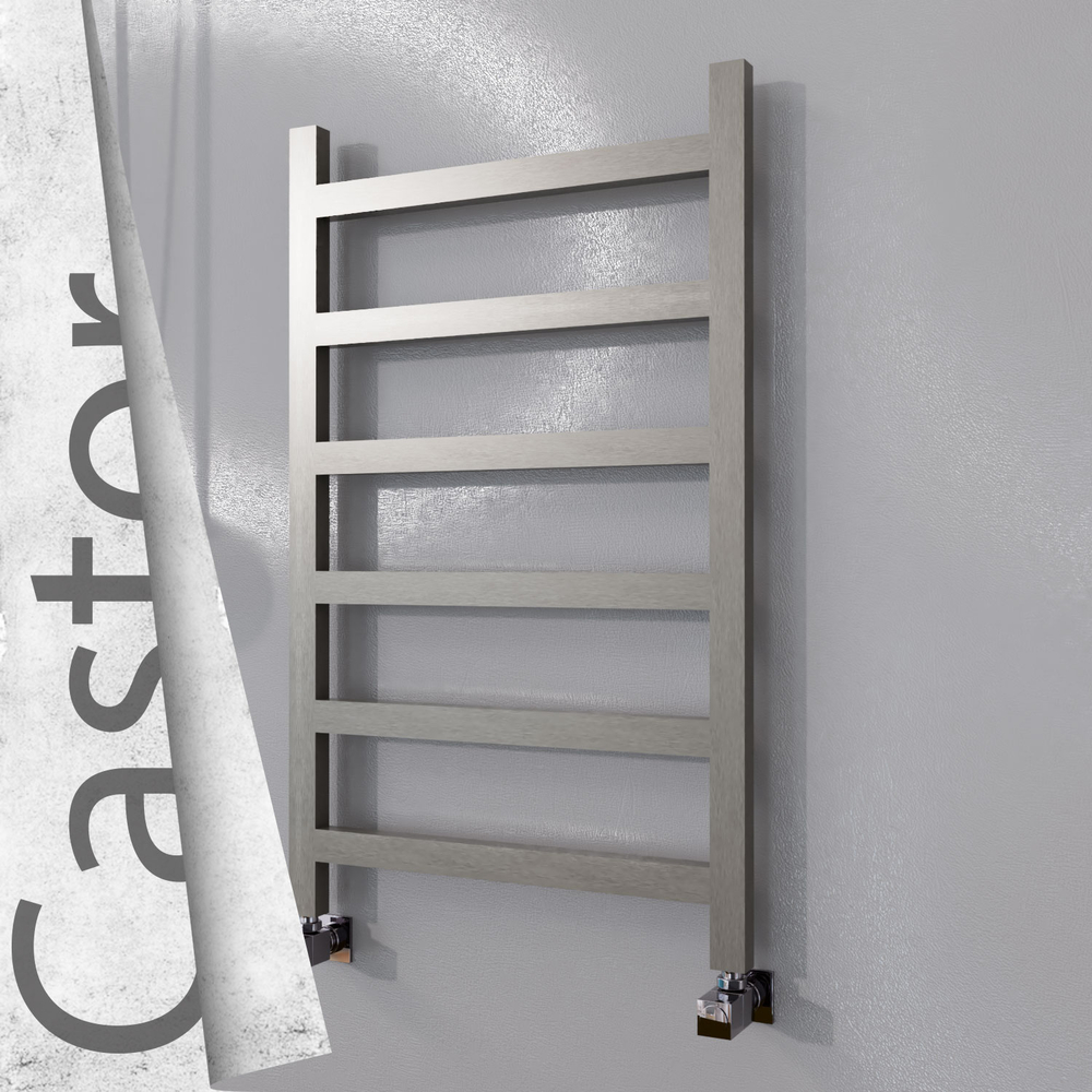 Castor Stainless Steel Towel Rail 600x980 Satin Polished - 1