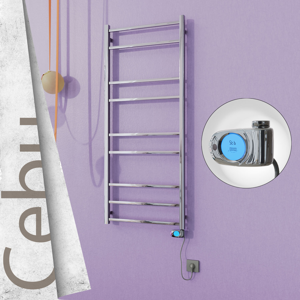 Cebu Sèche Serviettes Electrique 600x1395 Finition de polissage (Thermostat Musa) 300 Watt - 1