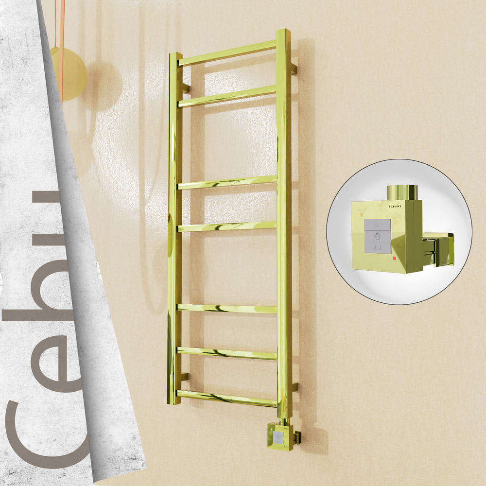 Cebu Electric Stainless Steel Towel Rail 400x1050 Gold (KTX1 Thermostat) 200W - 1