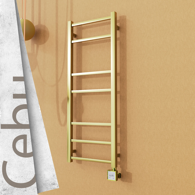 Cebu Electric Stainless Steel Towel Rail 400x1050 Satin Gold (KTX3 Thermostat) 200W 