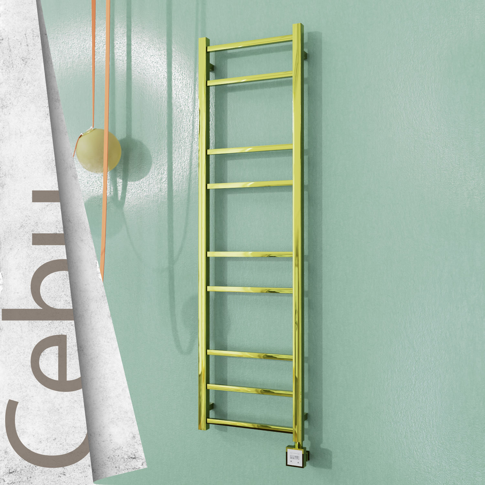 Cebu Electric Stainless Steel Towel Rail 400x1395 Gold (KTX3 Thermostat) 200W - 1