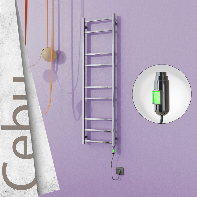 Cebu Electric Stainless Steel Towel Rail 400x1395 Mirror Polished (On/Off Switch) 200W 