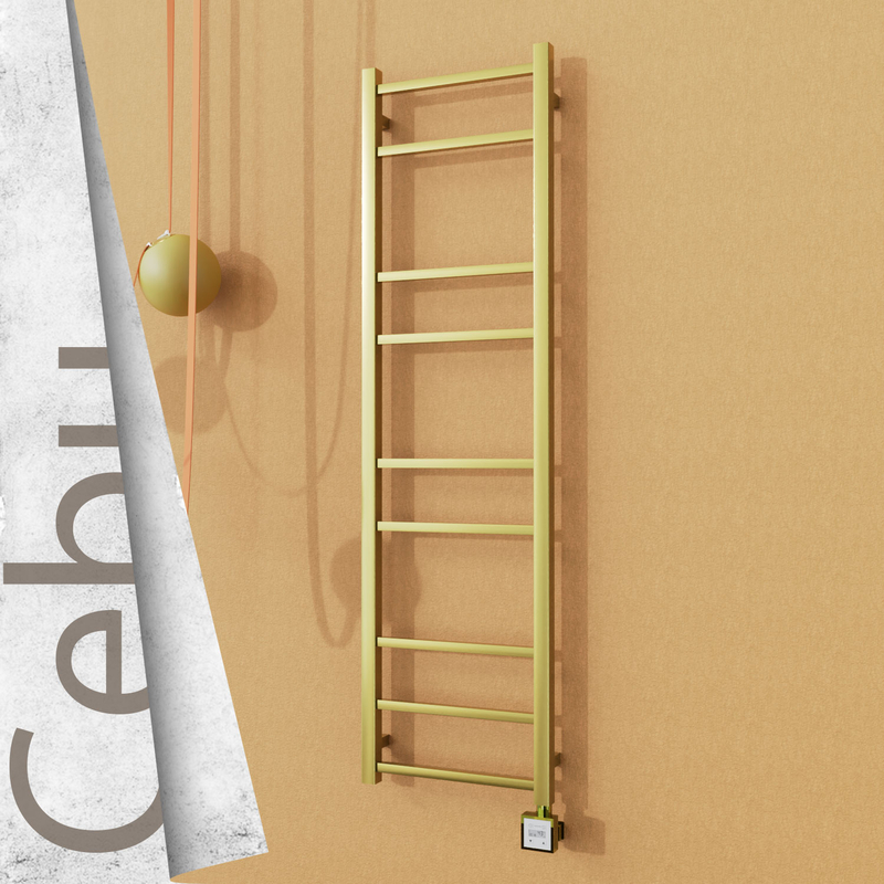 Cebu Electric Stainless Steel Towel Rail 400x1395 Satin Gold (KTX3 Thermostat) 200W 