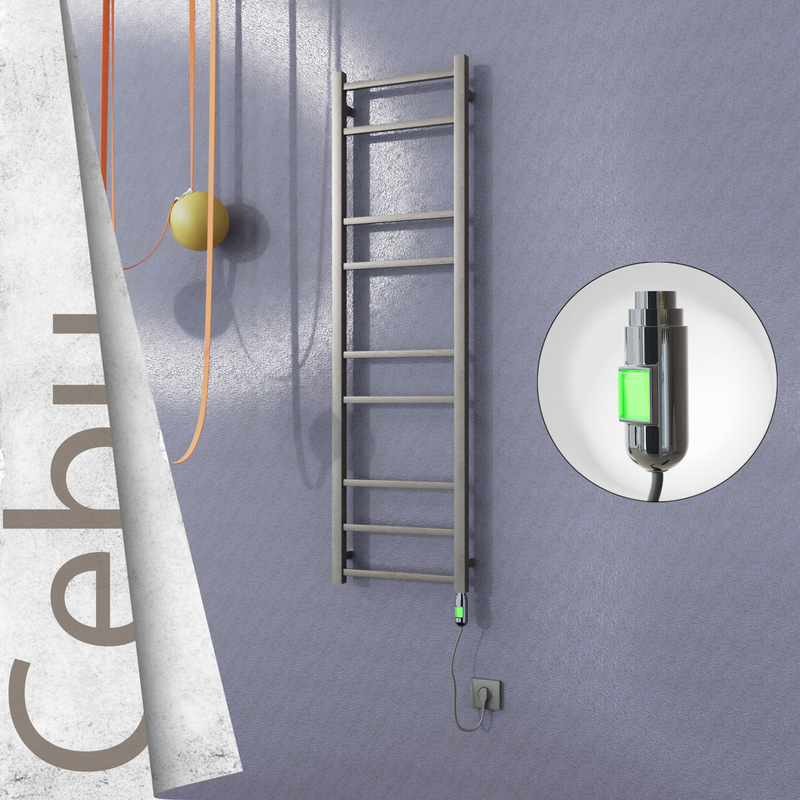 Cebu Electric Stainless Steel Towel Rail 400x1395 Satin Polished (On/Off Switch) 200W 