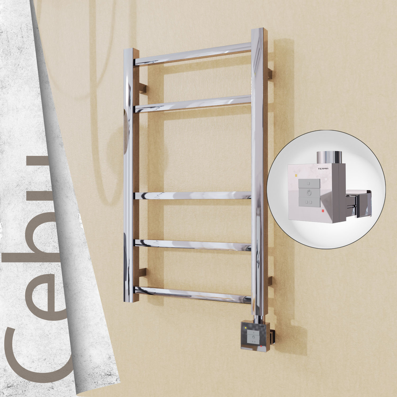 Cebu Electric Stainless Steel Towel Rail 400x705 Mirror Polished (KTX1 Thermostat) 200W 