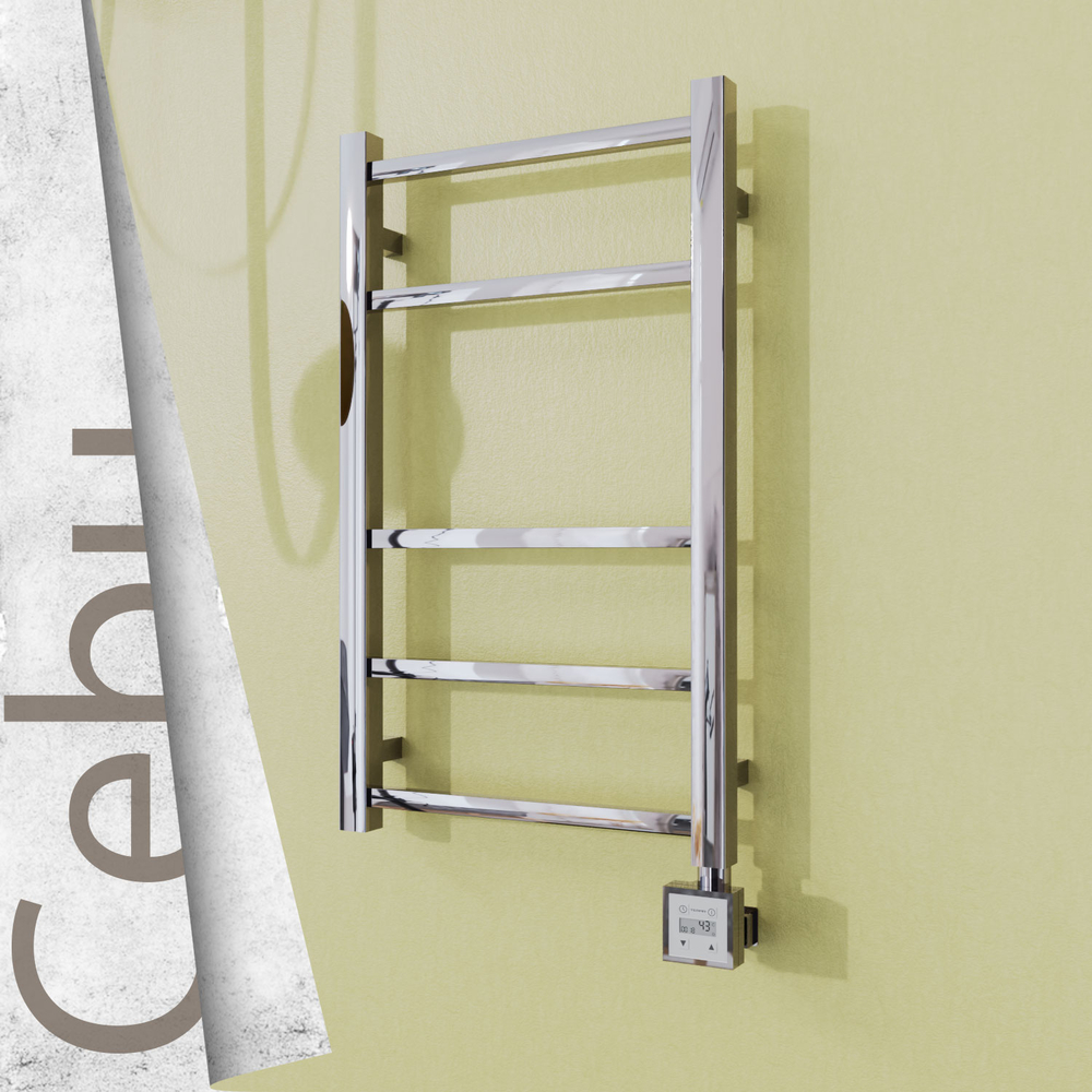 Cebu Electric Stainless Steel Towel Rail 400x705 Mirror Polished (KTX3 Thermostat) 200W - 1